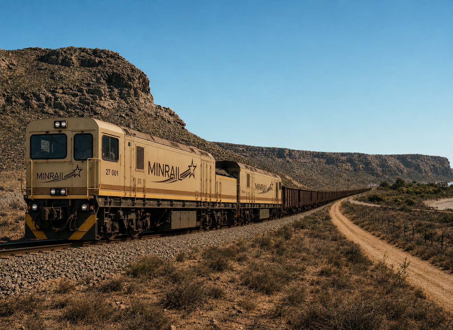 Ore wagon operations at an offloading point